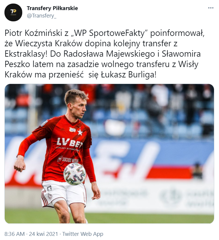 Wieczysta Kraków DOPINA kolejny TRANSFER z Ekstraklasy!